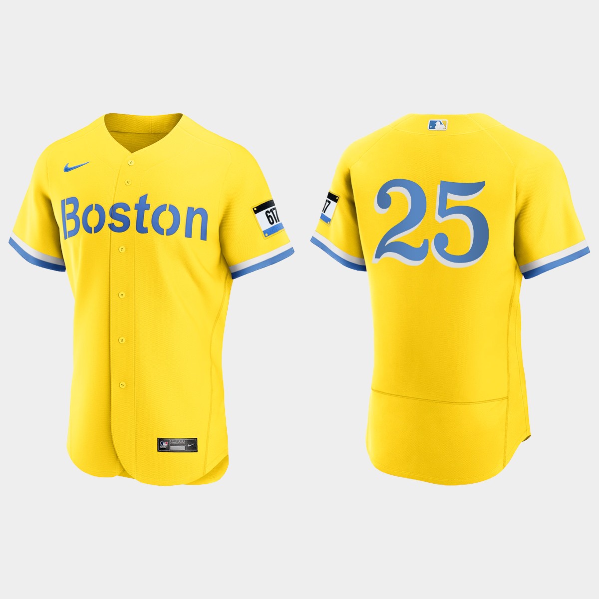 Mike Lowell Boston Red Sox 2021 City Connect Jersey - Gold Light Blue