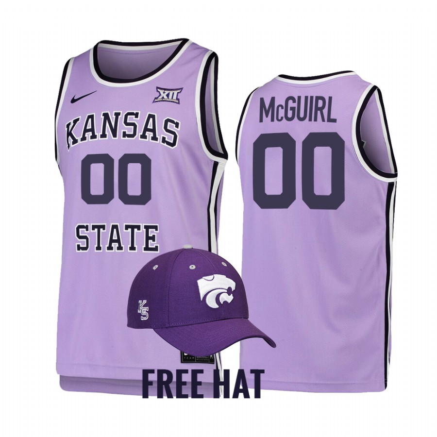 Mike McGuirl Kansas State Wildcats Purple Jersey 2022 Retro College