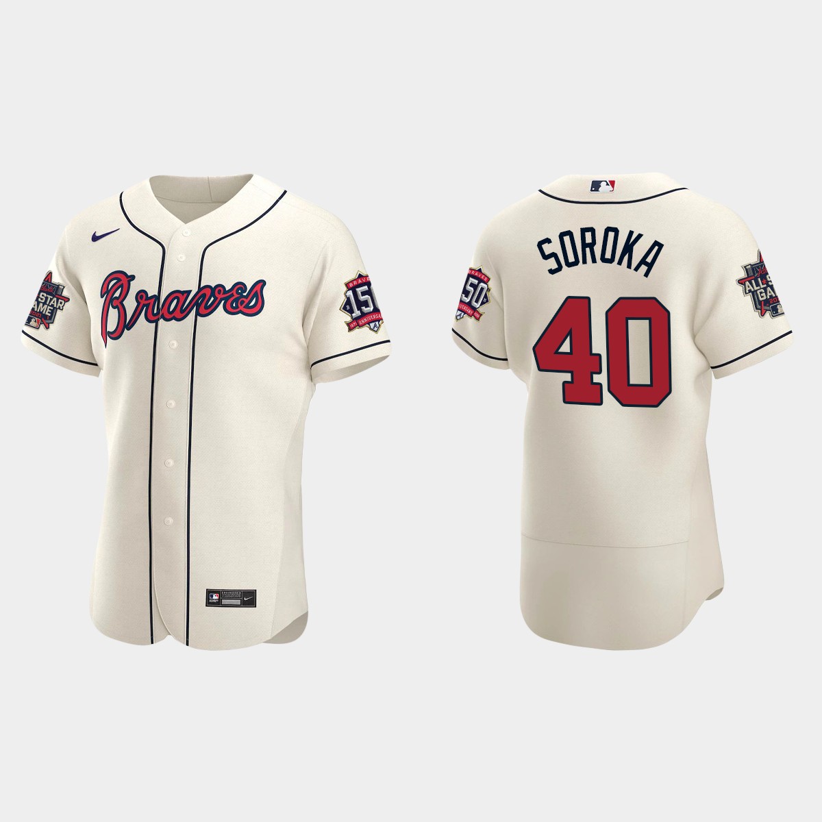 Mike Soroka #40 Atlanta Braves Alternate 2021 MLB All-Star Jersey - Cream