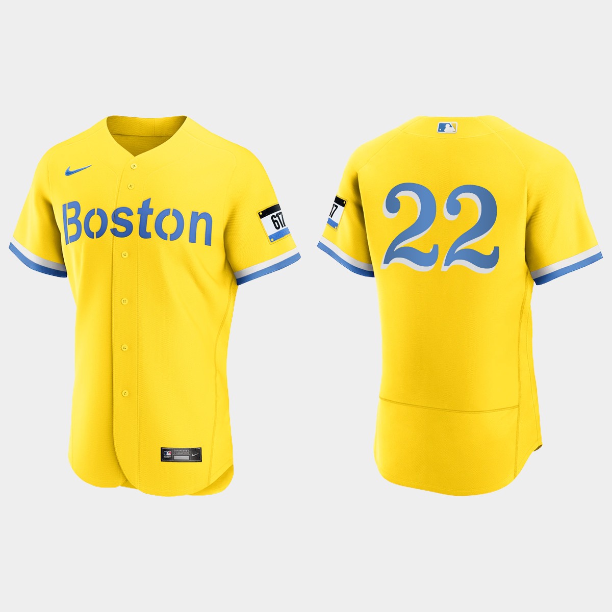 Mike Stanley Boston Red Sox 2021 City Connect Jersey - Gold Light Blue