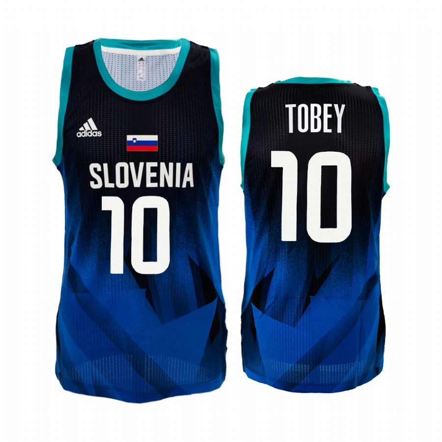 Mike Tobey Slovenia  #10 Blue 2021 Tokyo Olymipcs Limited Jersey