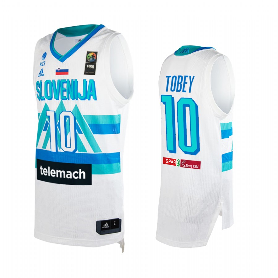 Mike Tobey Slovenia  #10 White 2021 Tokyo Olymipcs Away Jersey
