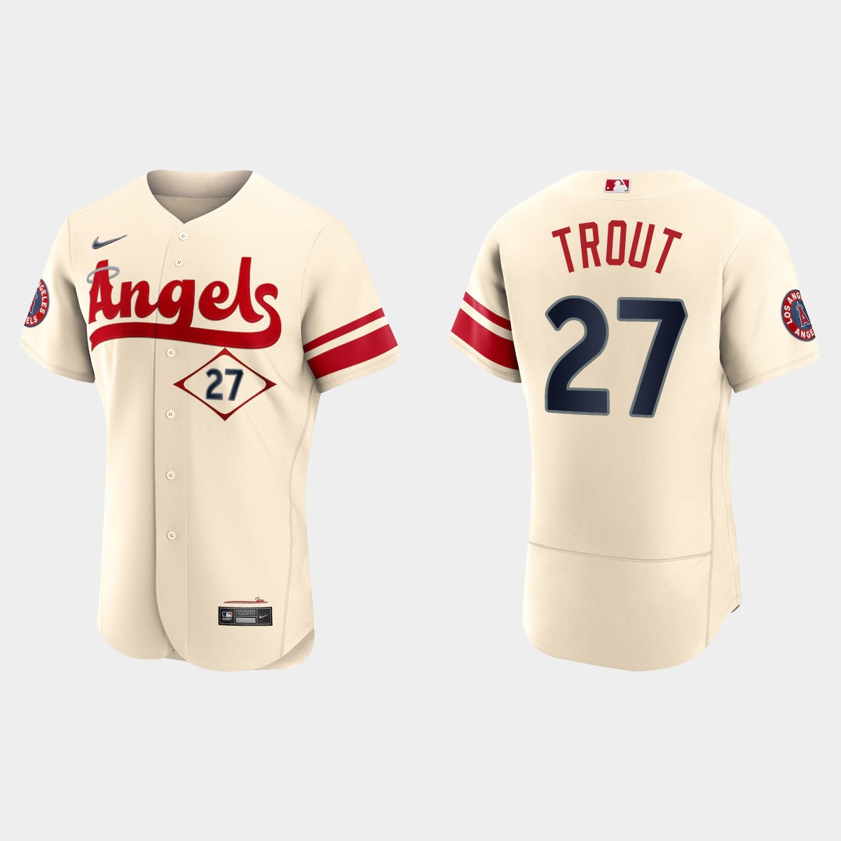 Mike Trout Los Angeles Angels 2022 City Connect Jersey - Cream