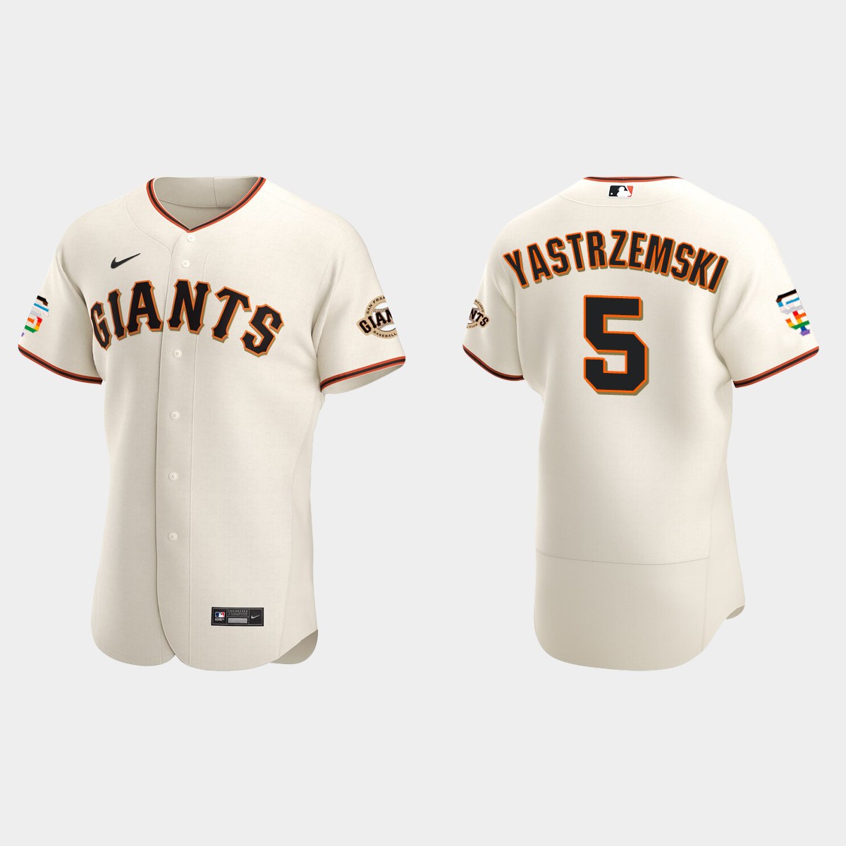 Mike Yastrzemski San Francisco Giants 2021 Pride Month Home Jersey - Cream