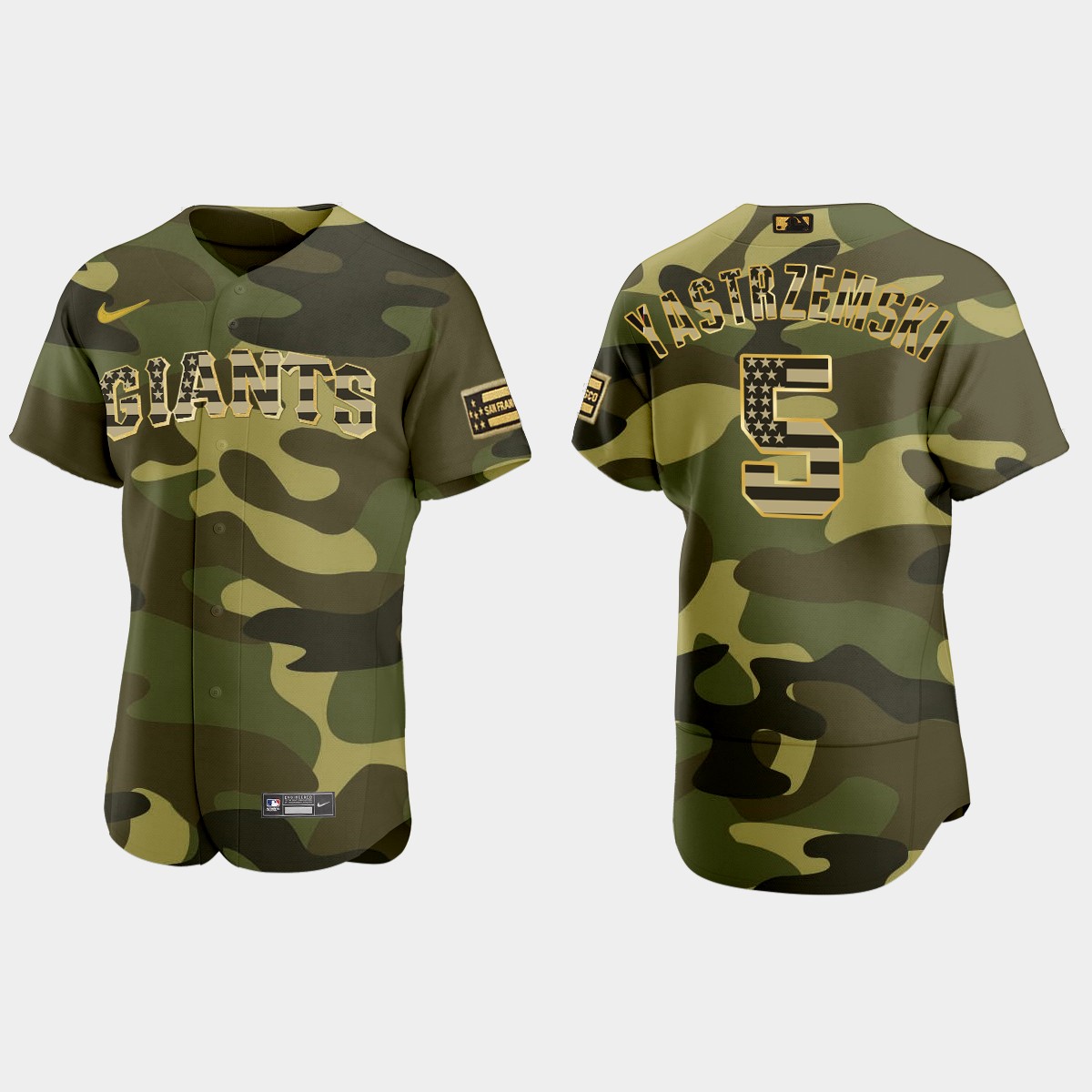 Mike Yastrzemski San Francisco Giants 2022 Armed Forces Day Jersey - Camo