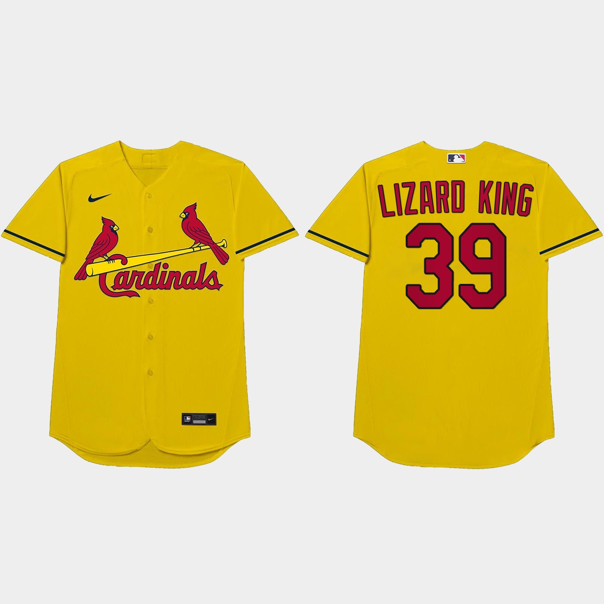 Miles Mikolas Nickname Cardinals 2021 Players' Weekend Lizard King Jersey - Gold