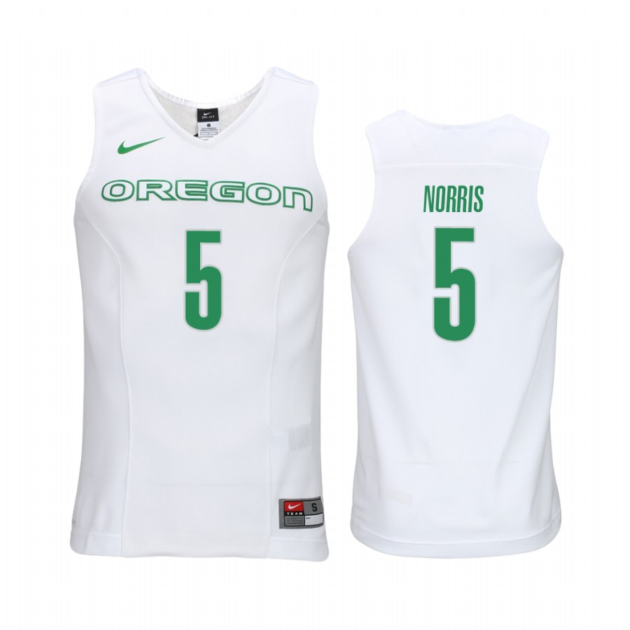 Miles Norris Oregon Ducks #5 Elite Performance College  Jersey - White
