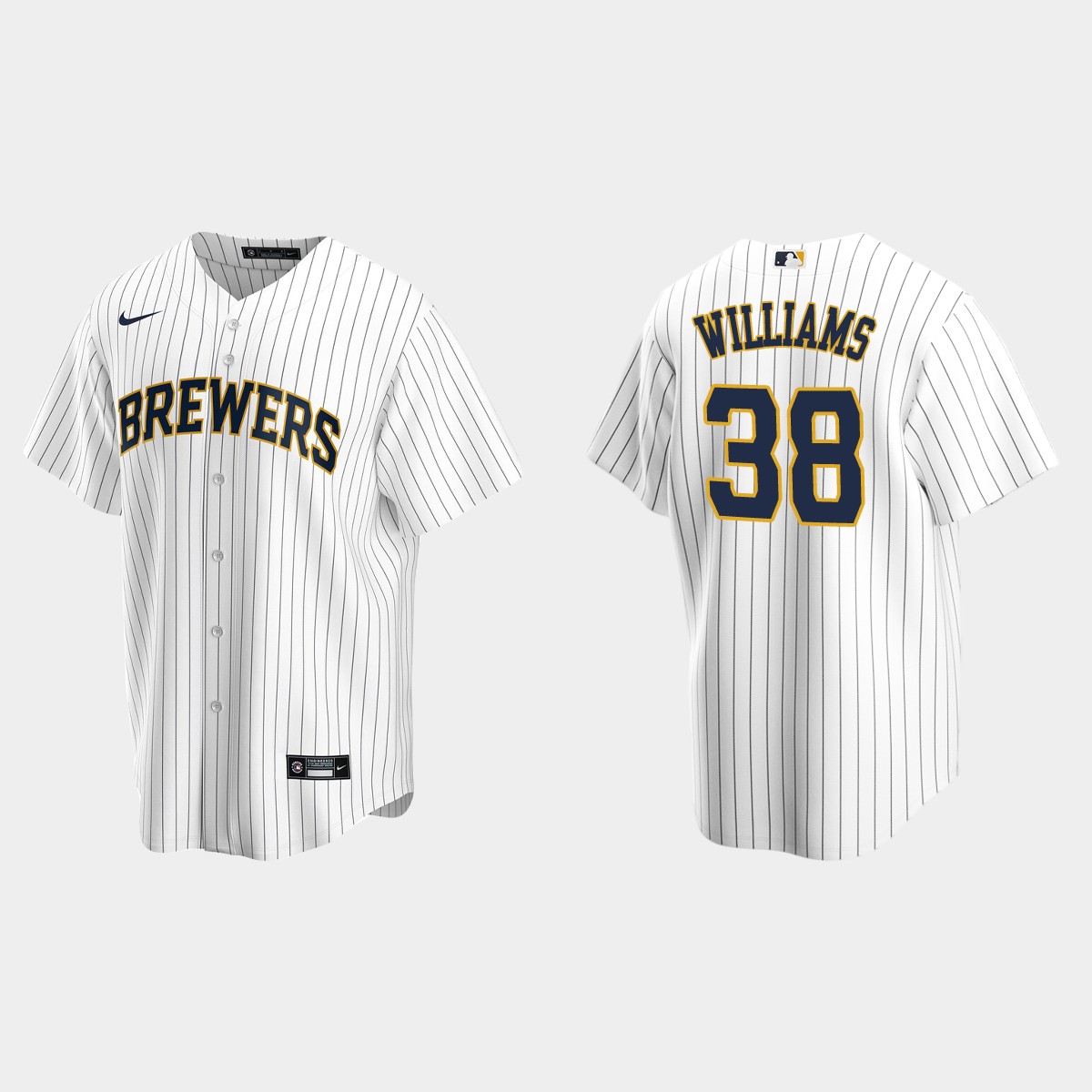 Milwaukee Brewers #38 Devin Williams Alternate Jersey - White Navy