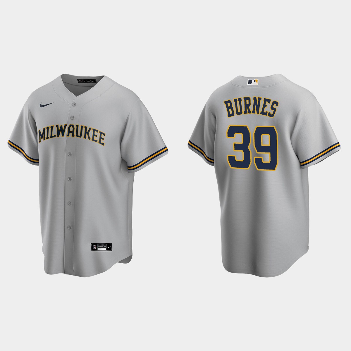 Milwaukee Brewers #39 Corbin Burnes Road Jersey - Gray