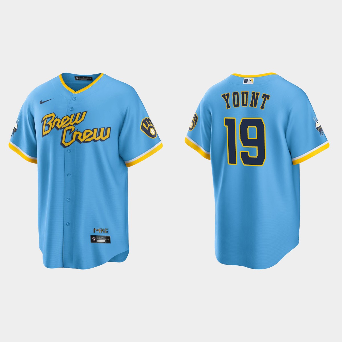 Milwaukee Brewers Robin Yount 2022 City Connect Jersey - Powder Blue