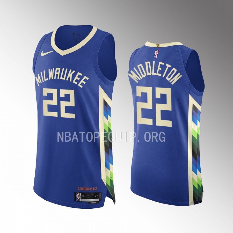 Milwaukee Bucks #22 Khris Middleton Royal Jersey 2022-23 City Edition