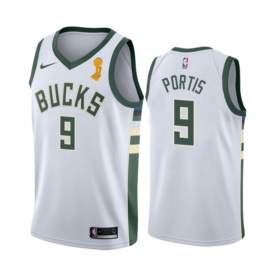 Milwaukee Bucks Bobby Portis 2021 NBA Finals Champions Jersey White #9