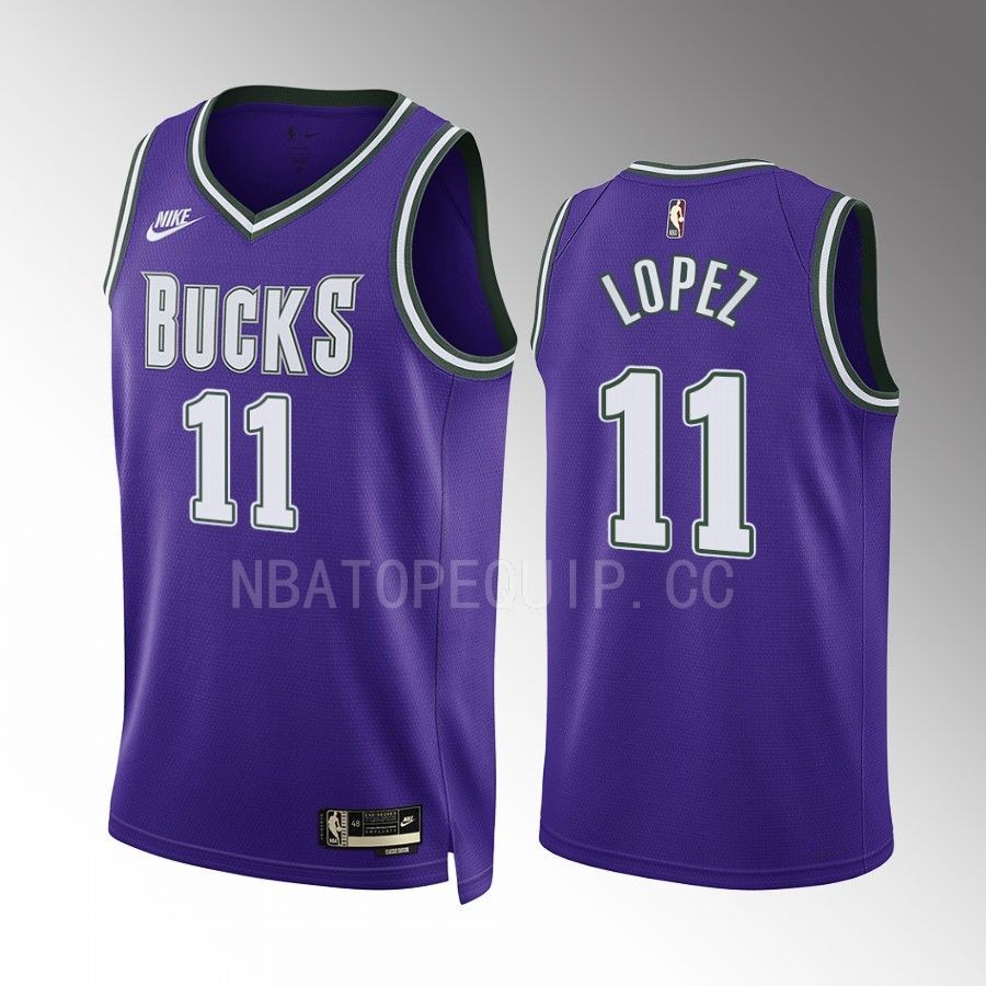 Milwaukee Bucks Brook Lopez 2022-23 Classic Edition Purple #11 Jersey BIG 3 ERA