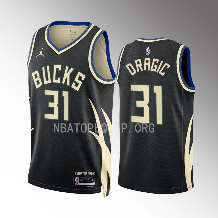 Milwaukee Bucks Goran Dragic 2022-23 Statement Edition Black #31 Jersey Swingman