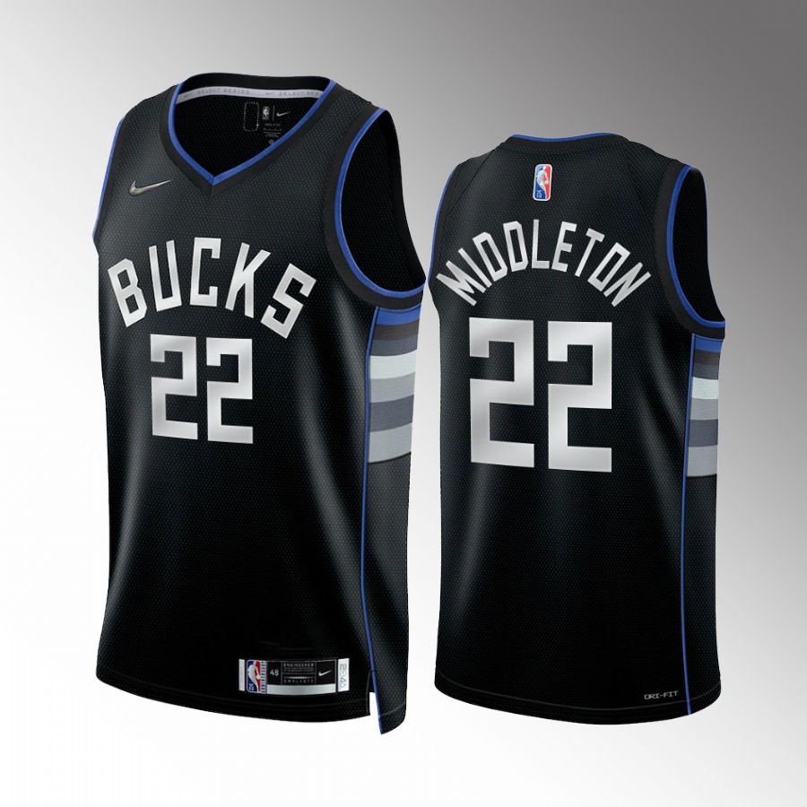 Milwaukee Bucks Khris Middleton #22 Select Series 2 Black Jersey