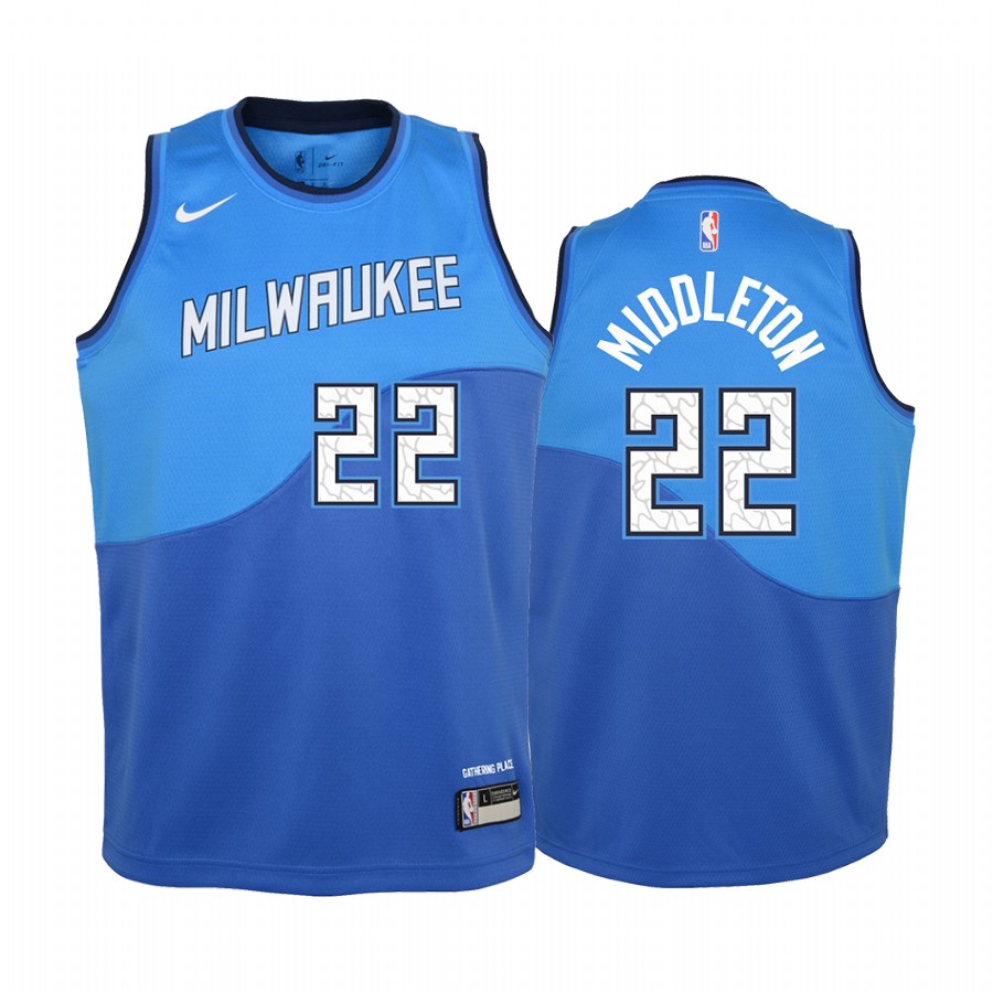 Milwaukee Bucks Khris Middleton 2020-21 City Green Youth Jersey -