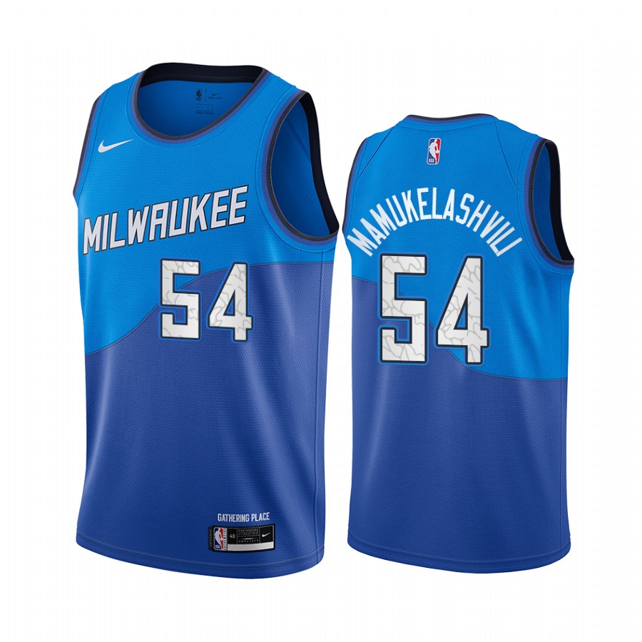 Milwaukee Bucks Sandro Mamukelashvili 2021 NBA Draft #54 City Edition Jersey Blue