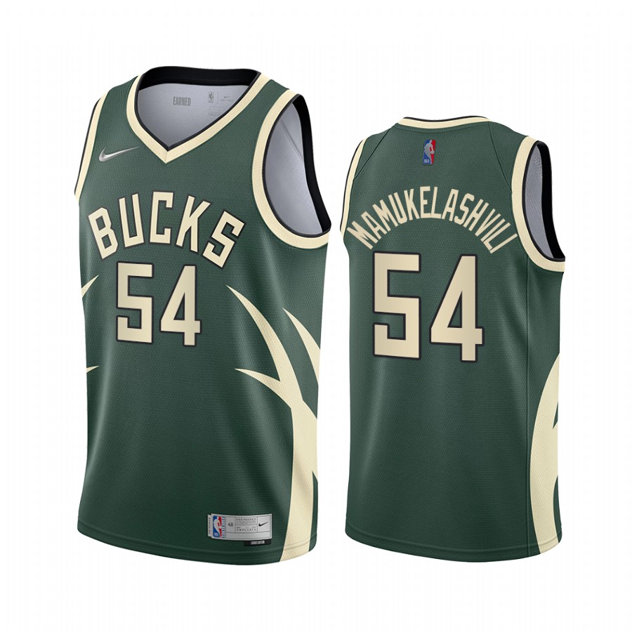 Milwaukee Bucks Sandro Mamukelashvili 2021 NBA Draft #54 City Edition Jersey Green