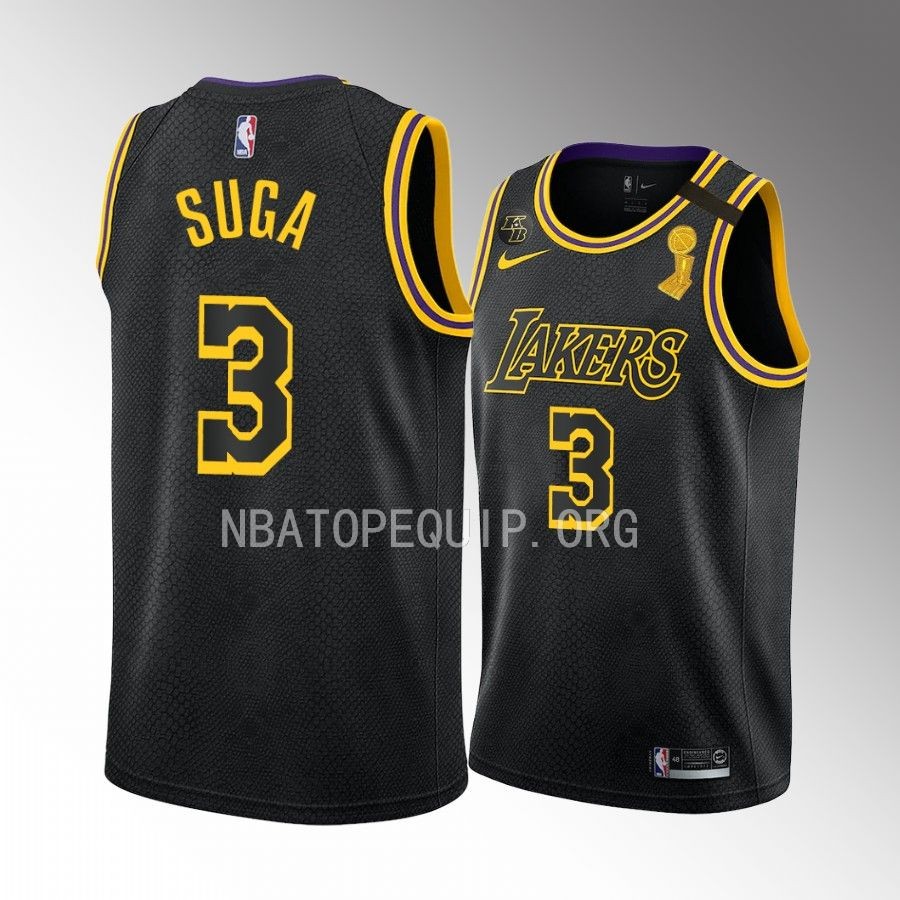 Min Yoon-gi SUGA Los Angeles Lakers #3 Black Jersey NBA Finals Chmaps