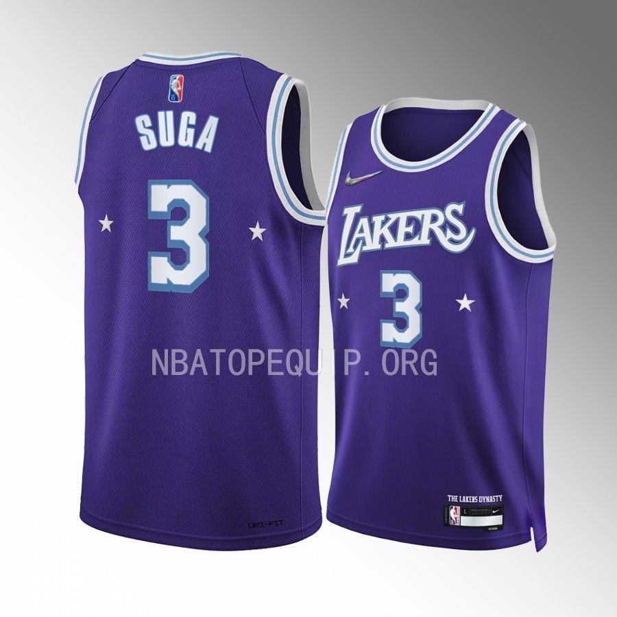 Min Yoon-gi SUGA Los Angeles Lakers #3 Purple Jersey 75th City