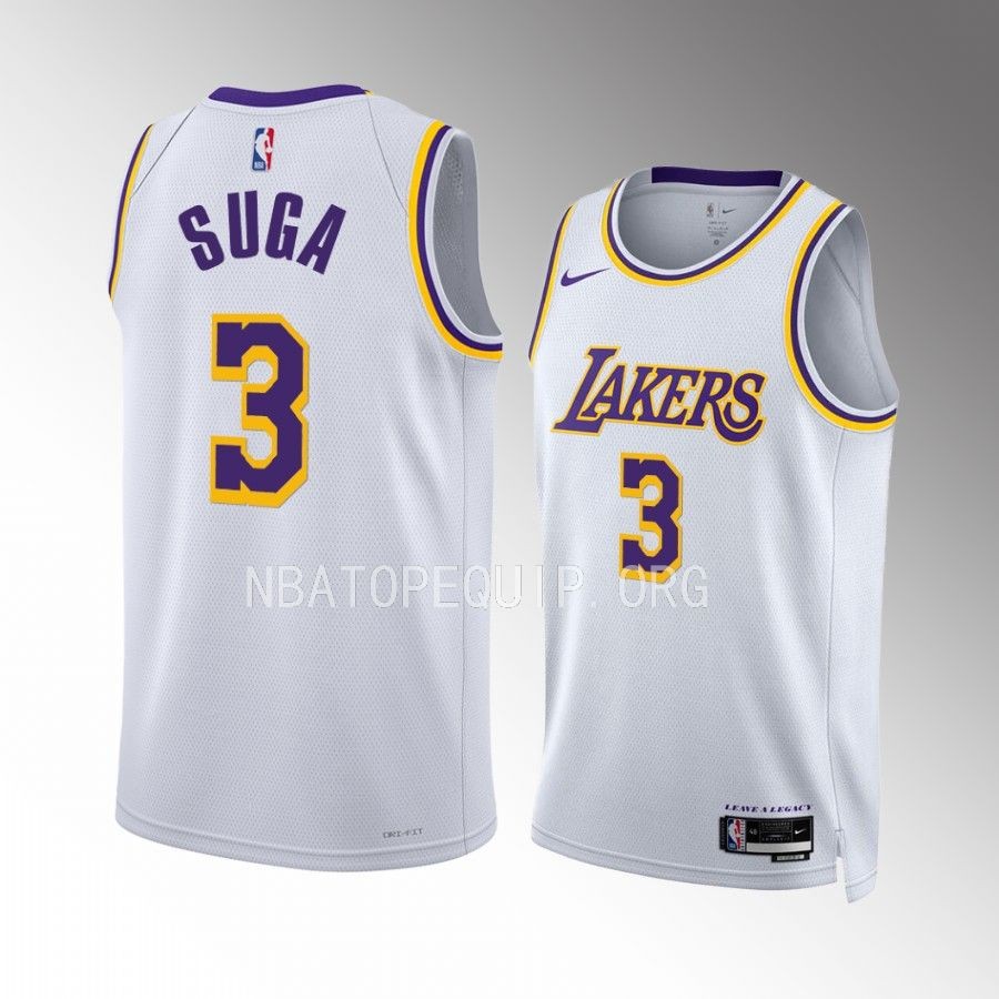 Min Yoon-gi SUGA Los Angeles Lakers #3 White Jersey Association