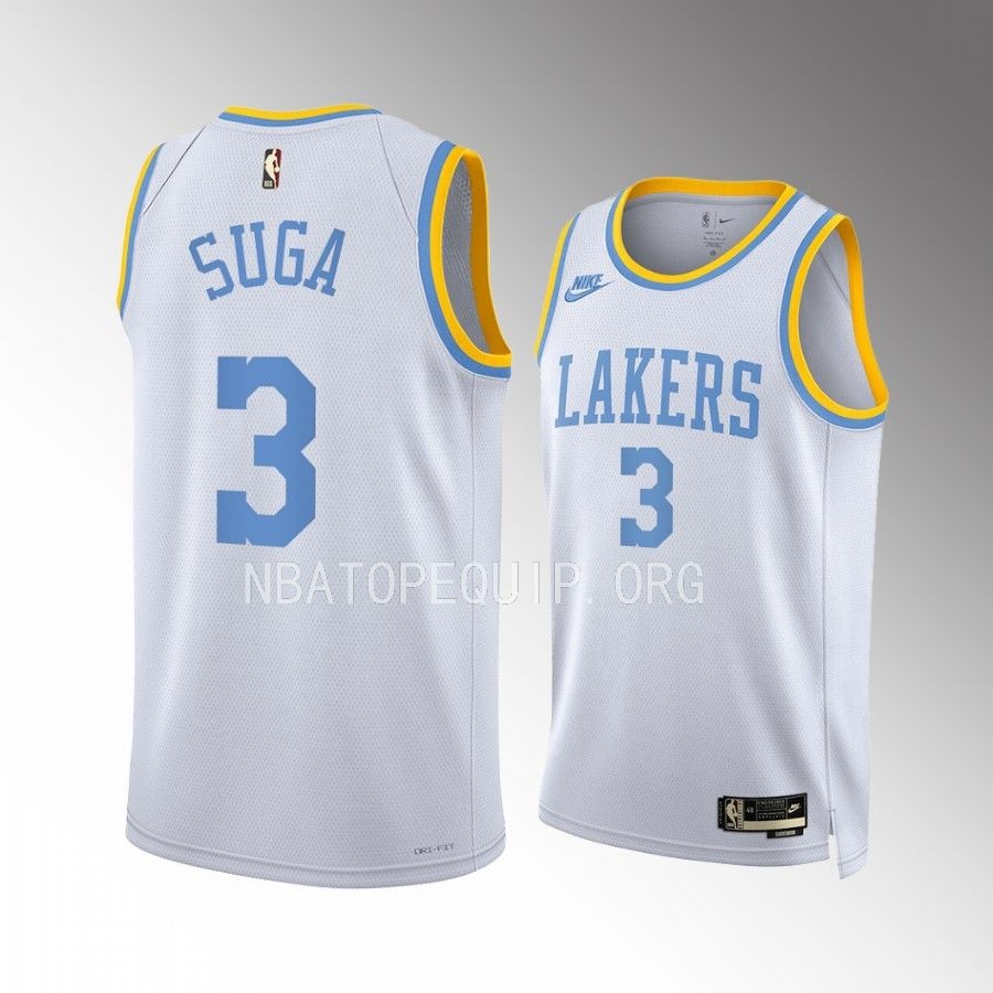 Min Yoon-gi SUGA Los Angeles Lakers #3 White Jersey Classic Edition