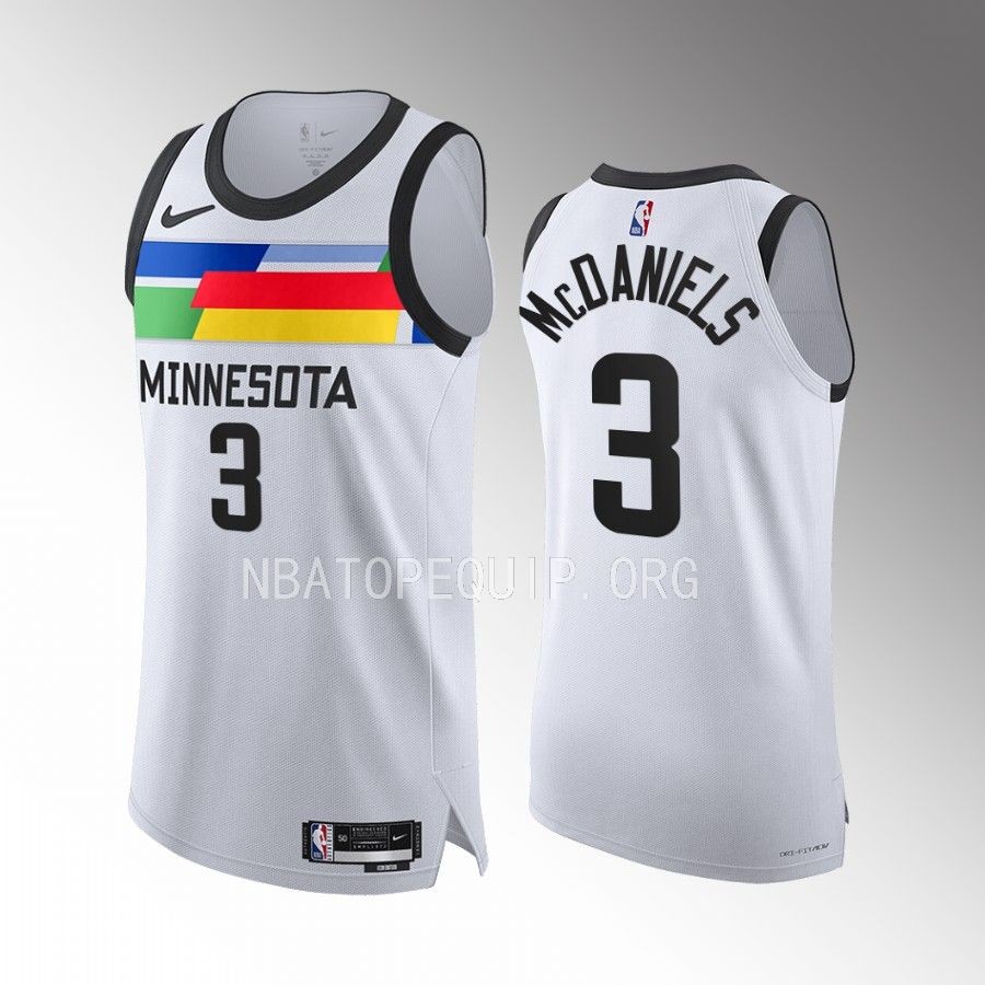 Minnesota Timberwolves #3 Jaden McDaniels White Jersey 2022-23 City Edition