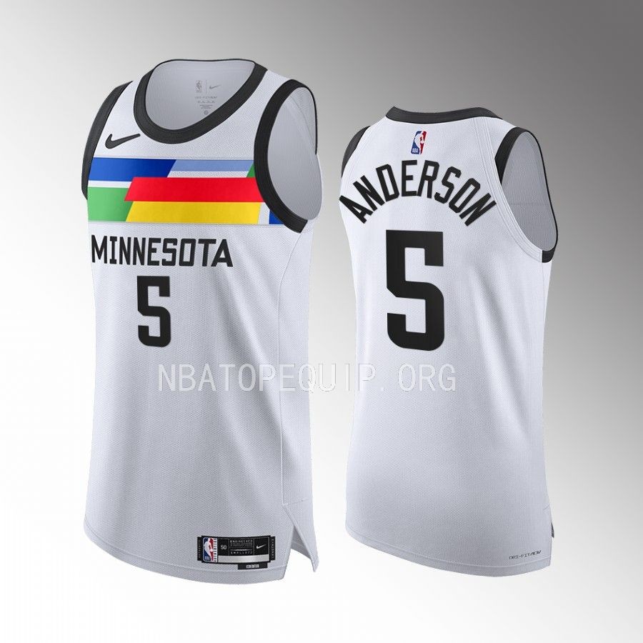 Minnesota Timberwolves #5 Kyle Anderson White Jersey 2022-23 City Edition