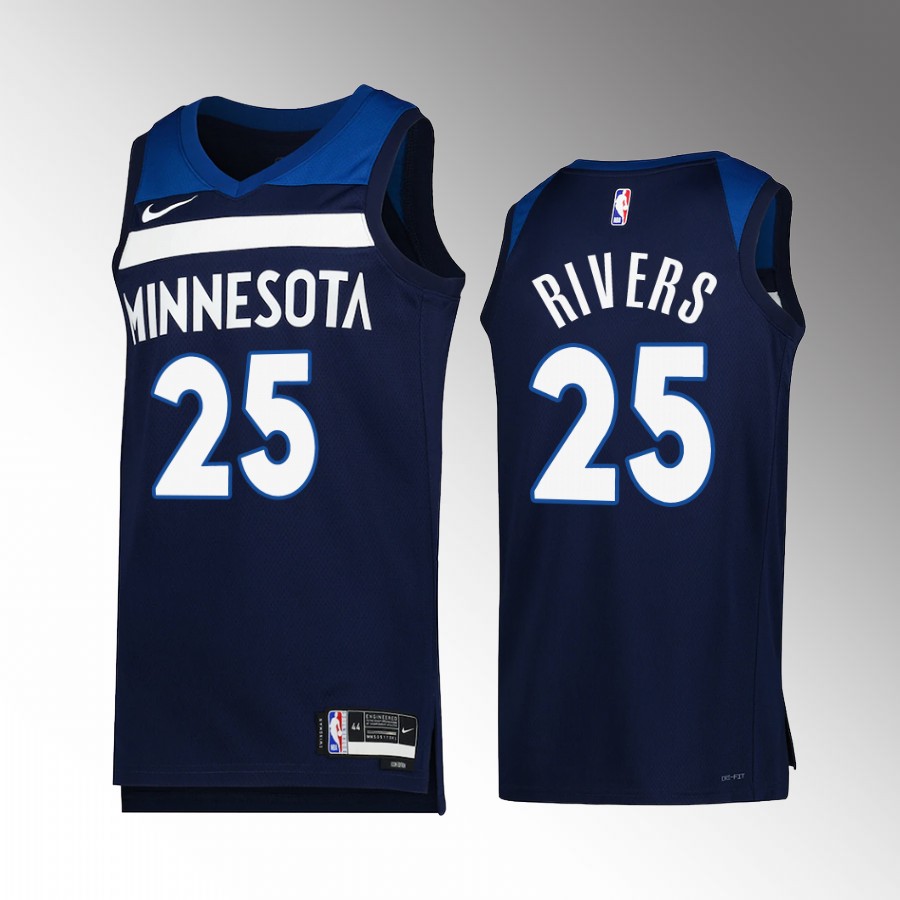 Minnesota Timberwolves Austin Rivers 2022-23 Icon Edition Navy #25 Jersey Swingman