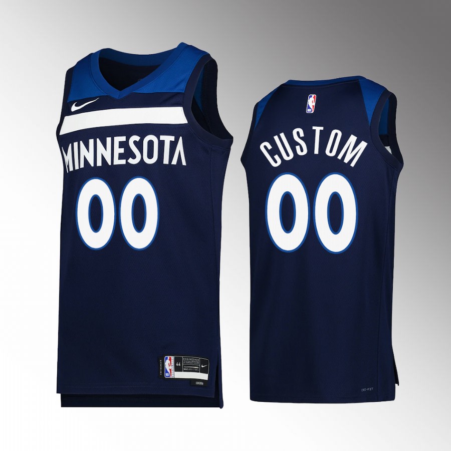 Minnesota Timberwolves Custom 2022-23 Icon Edition Navy #00 Jersey Swingman