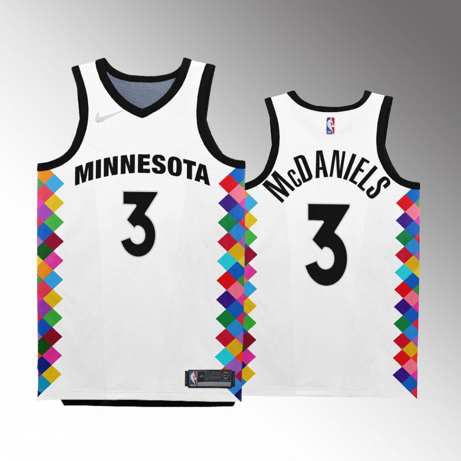 Minnesota Timberwolves Jaden McDaniels 2022-23 City Edition White #3 Jersey Bob Dylan