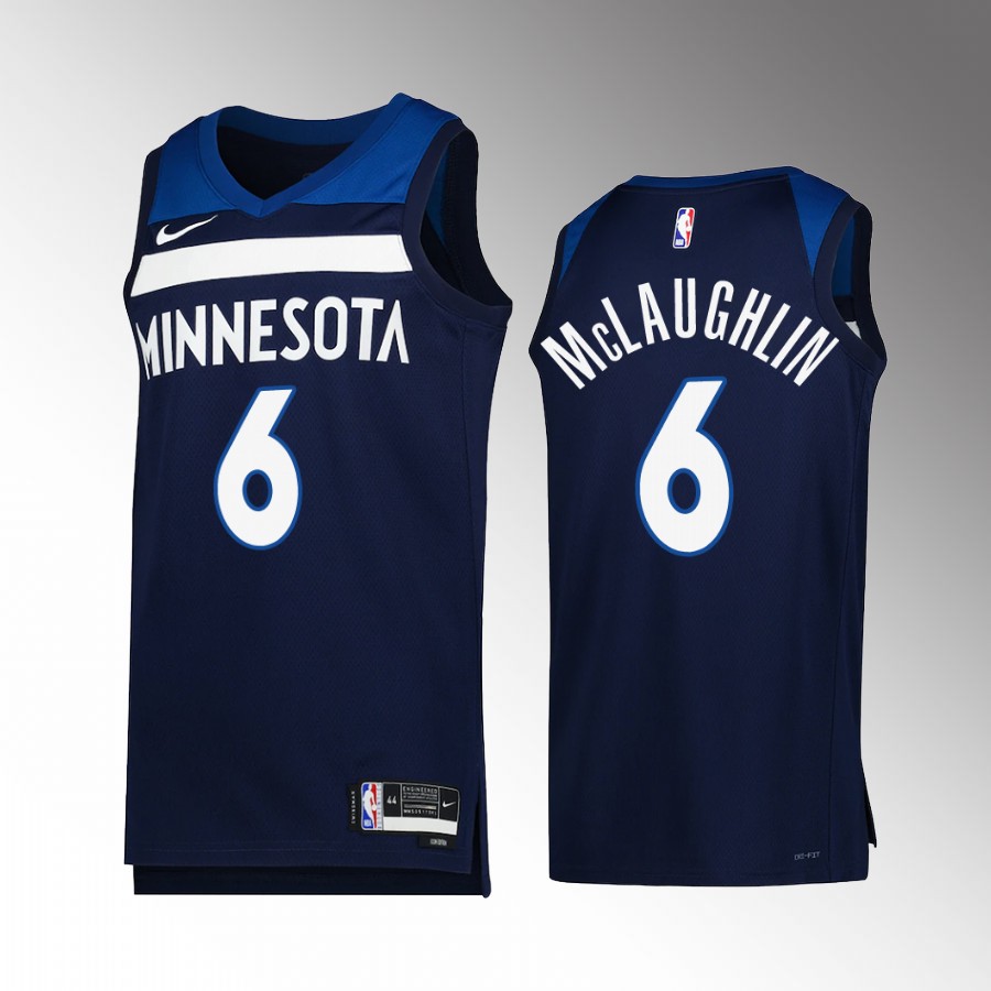 Minnesota Timberwolves Jordan McLaughlin 2022-23 Icon Edition Navy #6 Jersey Swingman