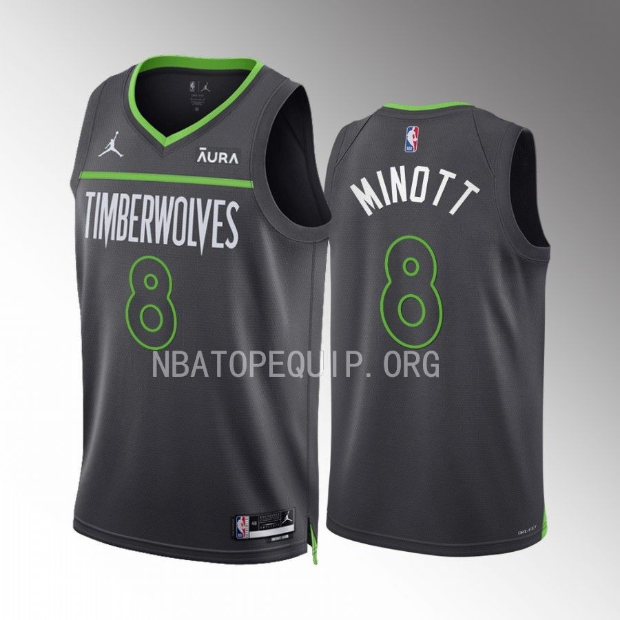 Minnesota Timberwolves Josh Minott 2022-23 Statement Edition Anthracite #8 Jersey Swingman