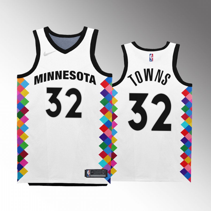 Minnesota Timberwolves Karl-Anthony Towns 2022-23 City Edition White #32 Jersey Bob Dylan