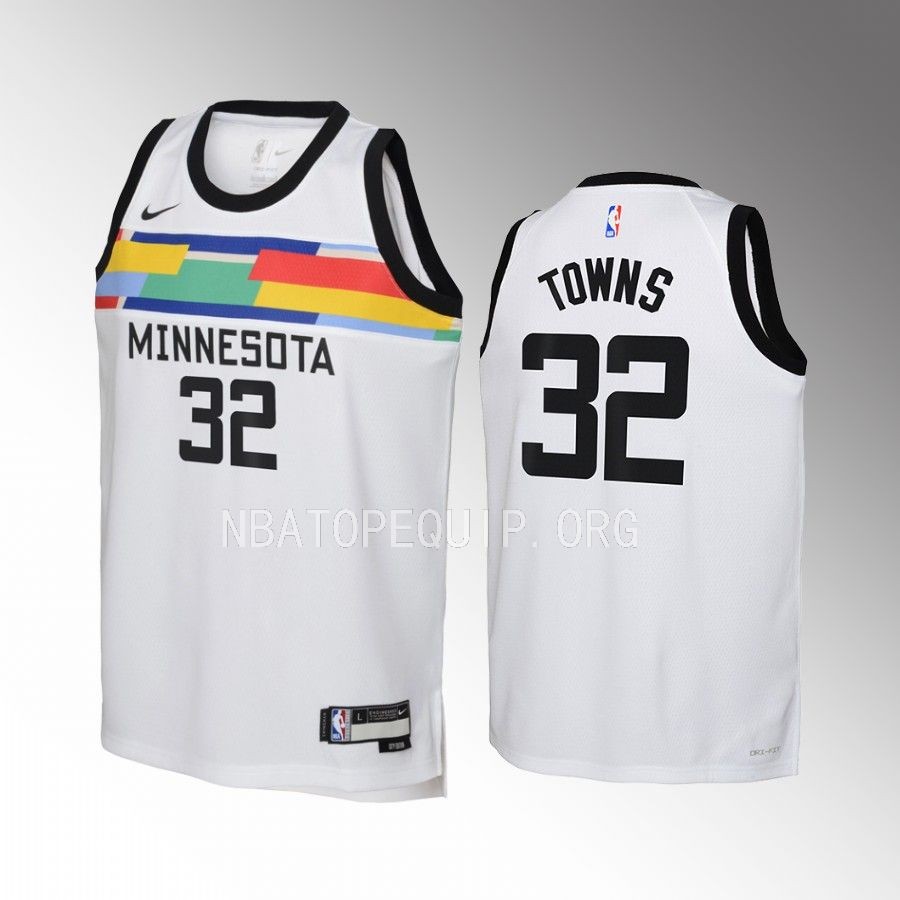 Minnesota Timberwolves Karl-Anthony Towns City Edition White Youth Jersey Swingman #32