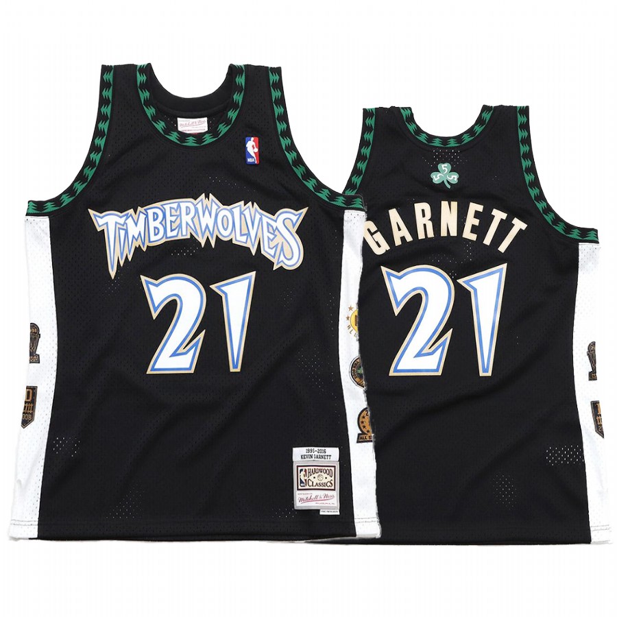 Minnesota Timberwolves Kevin Garnett #21 Black Hall of Fame Jersey