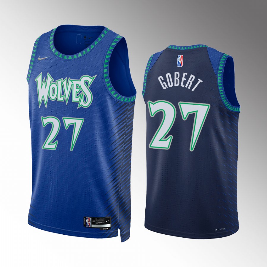 Minnesota Timberwolves Rudy Gobert #27 City Edition Blue Jersey 2022 Trade