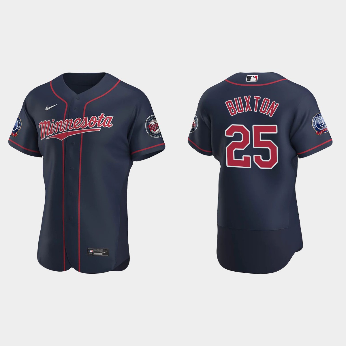 Minnesota Twins #25 Byron Buxton 2020 Alternate 60th Season Jersey - Navy