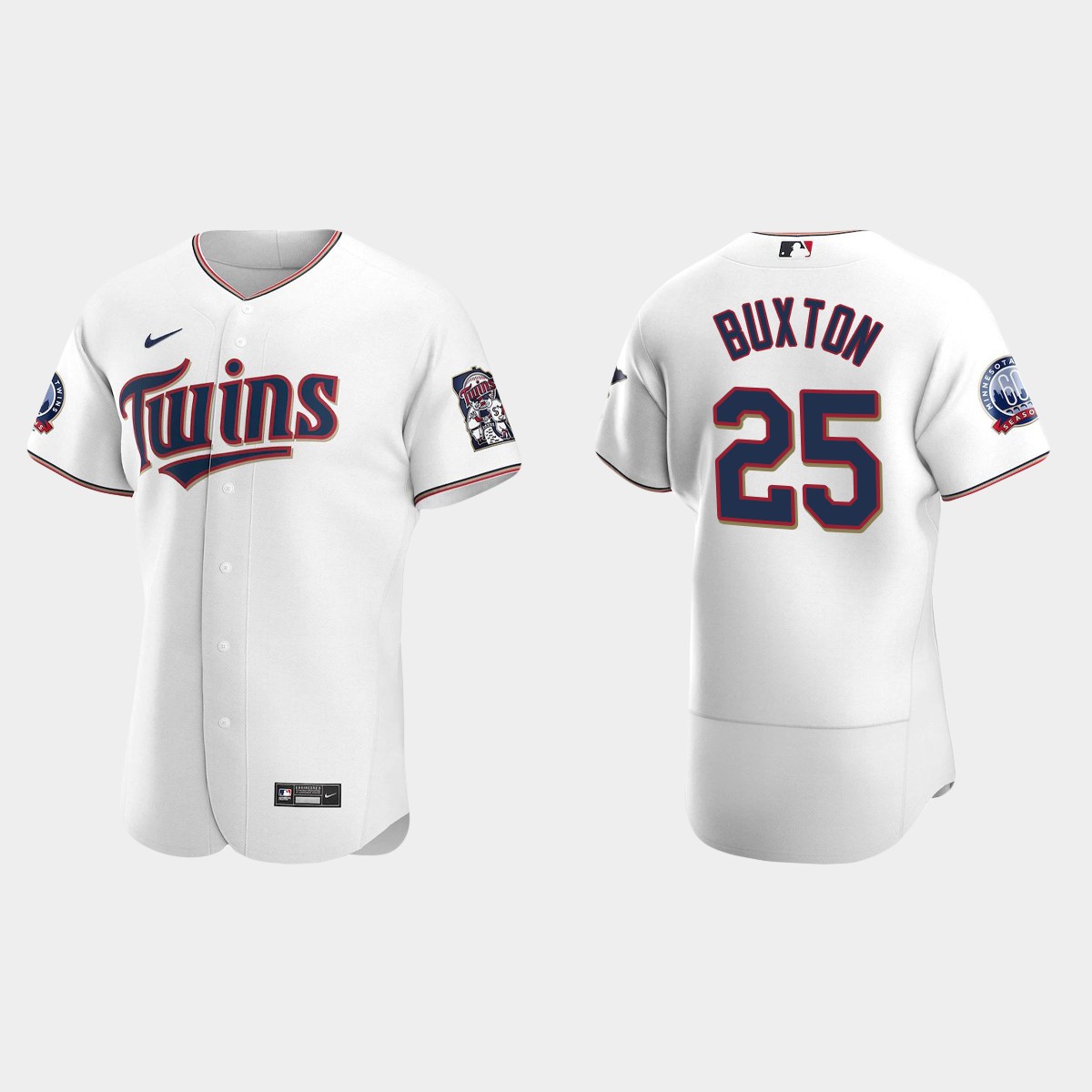 Minnesota Twins #25 Byron Buxton 2020 Home 60th Season Jersey - White
