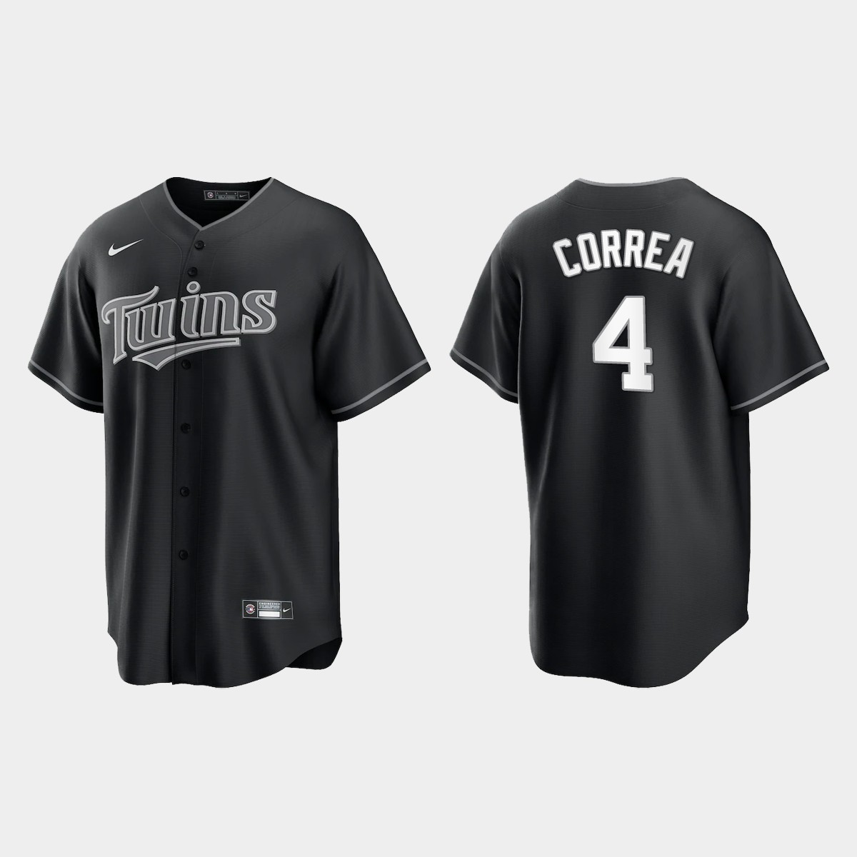 Minnesota Twins Carlos Correa Jersey - Black White