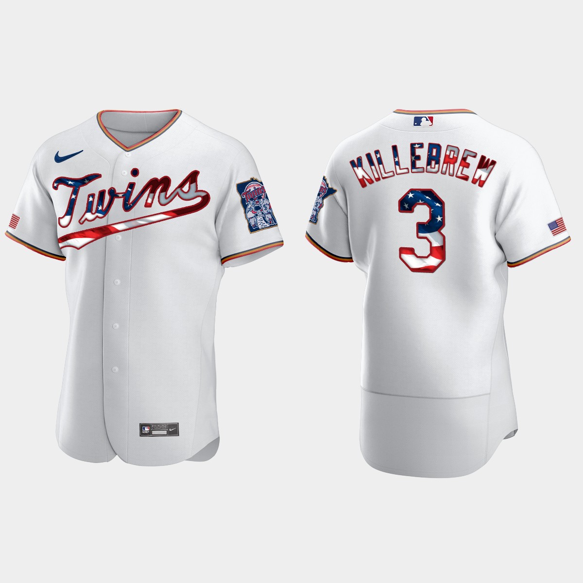 Minnesota Twins Harmon Killebrew 2020 Stars And Stripes 4th of July Jersey - White