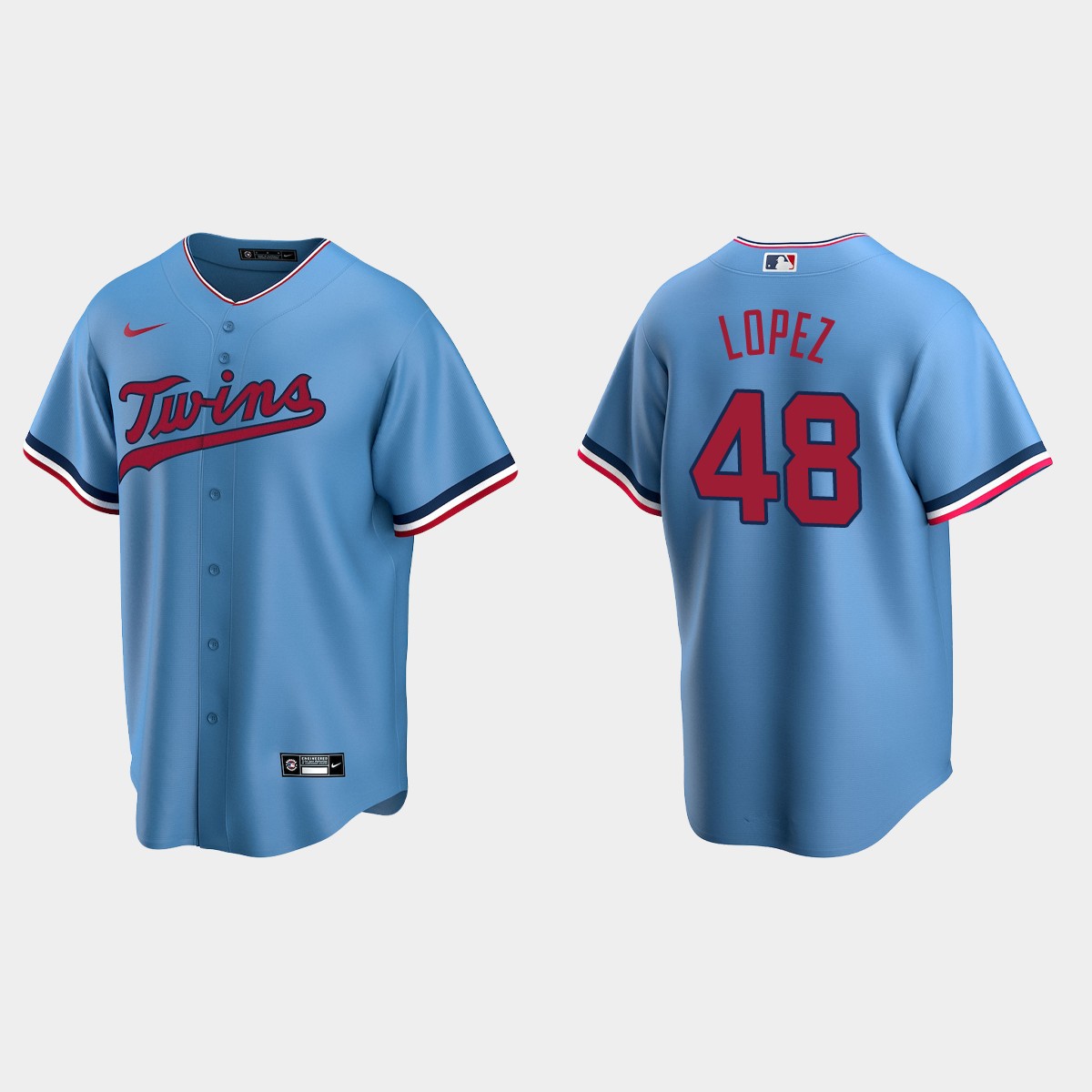 Minnesota Twins Jorge Lopez Alternate Jersey - Light Blue