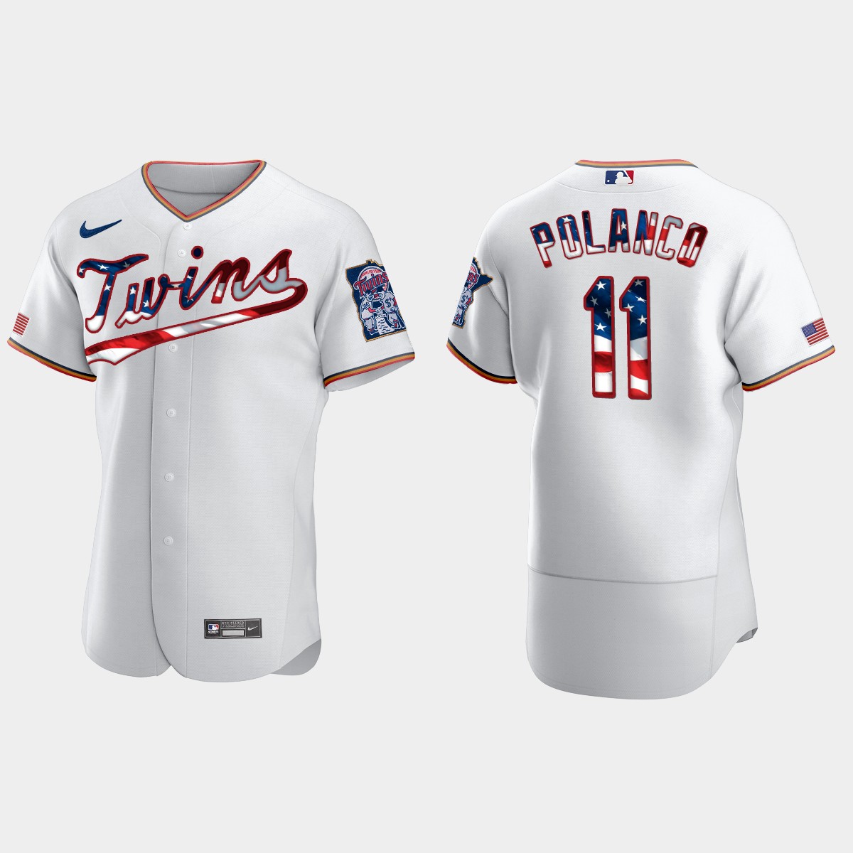 Minnesota Twins Jorge Polanco 2020 Stars And Stripes 4th of July Jersey - White