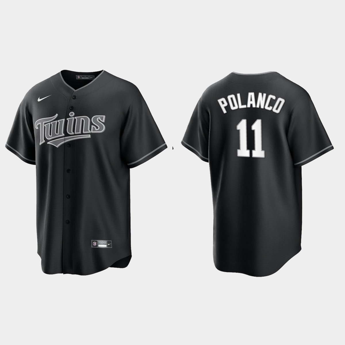 Minnesota Twins Jorge Polanco 2021 All Black Fashion Jersey - Black White