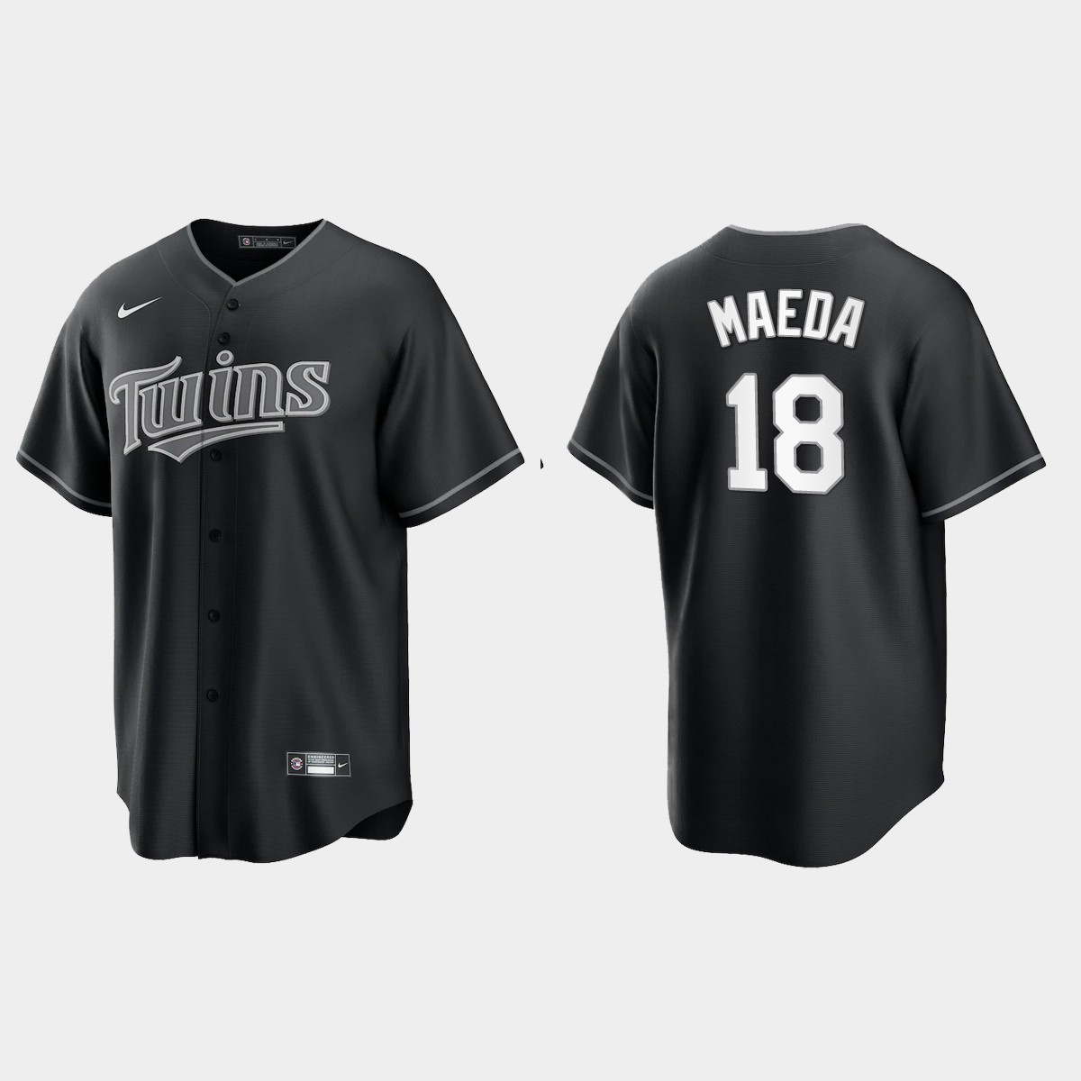 Minnesota Twins Kenta Maeda 2021 All Black Fashion Jersey - Black White