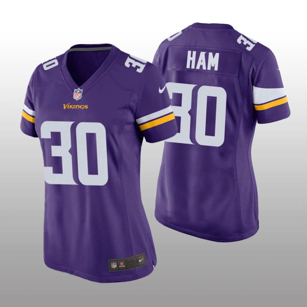 Minnesota Vikings #30 Purple C. J. Ham Game Jersey - Women