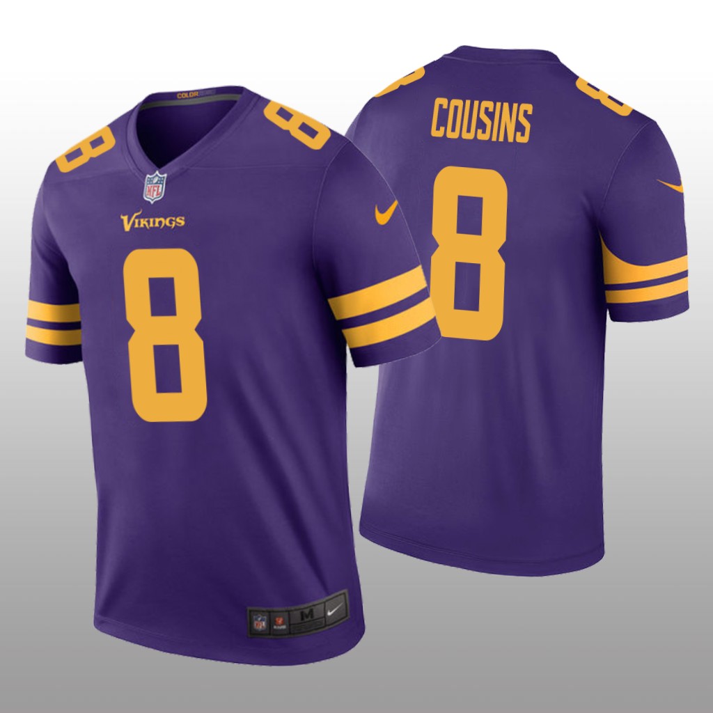 Minnesota Vikings #8 Kirk Cousins Purple legend color rush Jersey - Men's