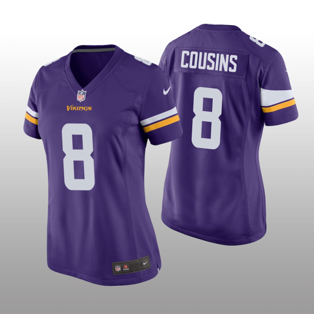 Minnesota Vikings #8 Purple Kirk Cousins Game Jersey - Women