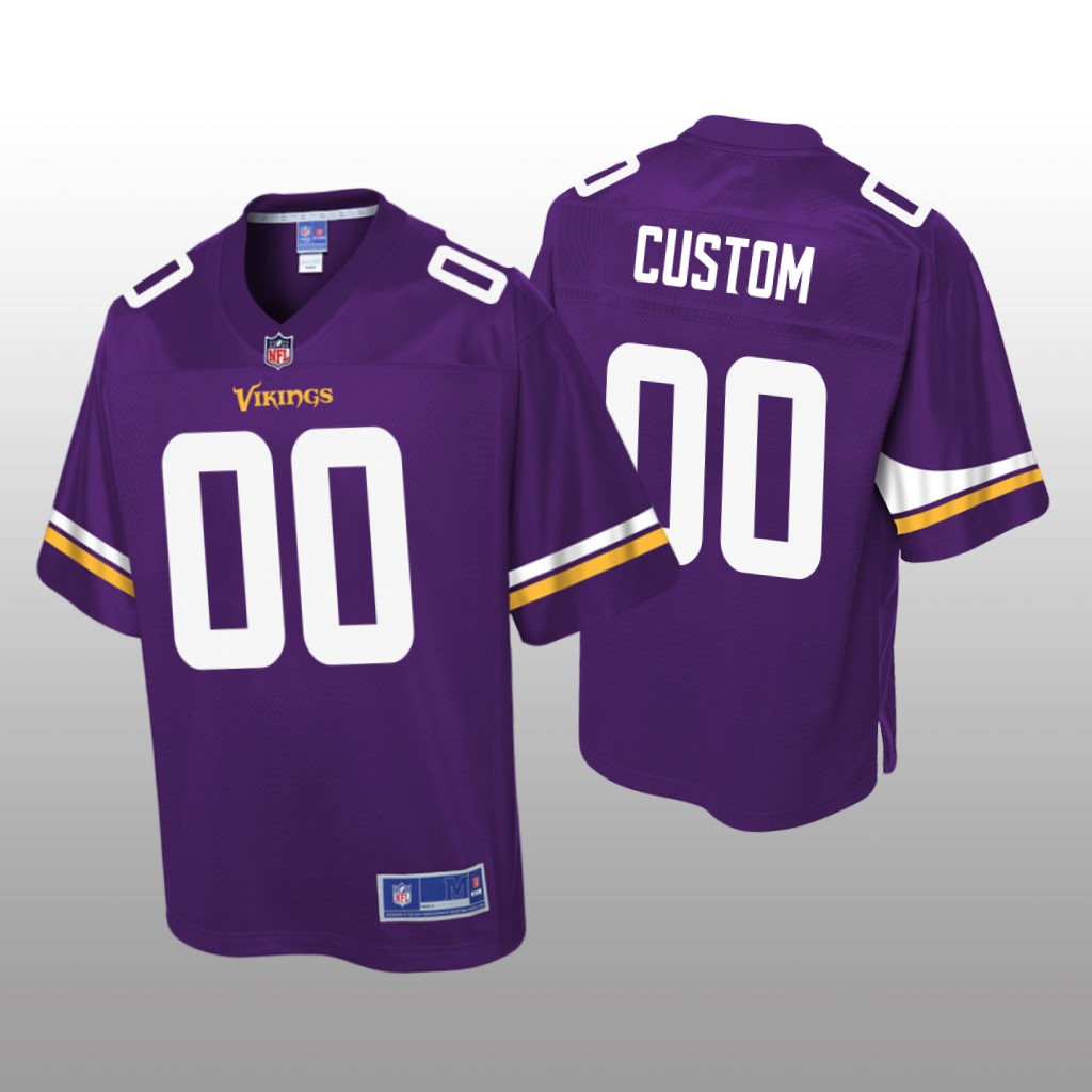 Minnesota Vikings # Purple Custom Pro Line Jersey - Youth