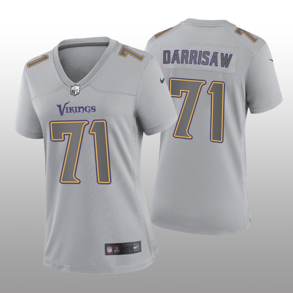 Minnesota Vikings Christian Darrisaw Gray Jersey Atmosphere Fashion Game - Women's
